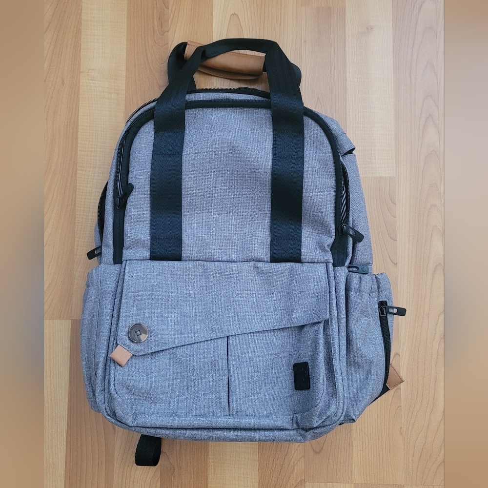 New Multi-Pocket Backpack Heather Grey Baby Diaper Bag Outdoor Hiking Quality - Picture 7 of 16